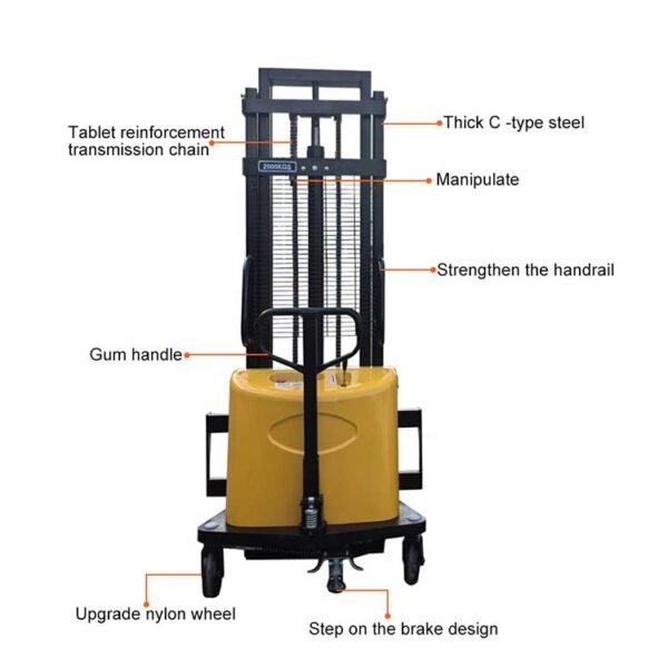 2 ton Electric Stacker Forklift Stand drive hydraulic full Wholesale - Image 3